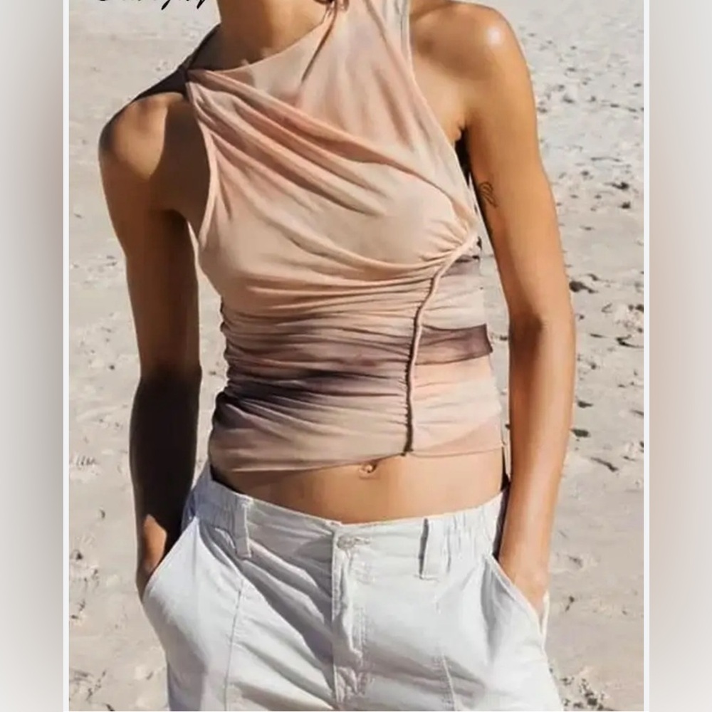 NWT Zara ruched tulle top ombre